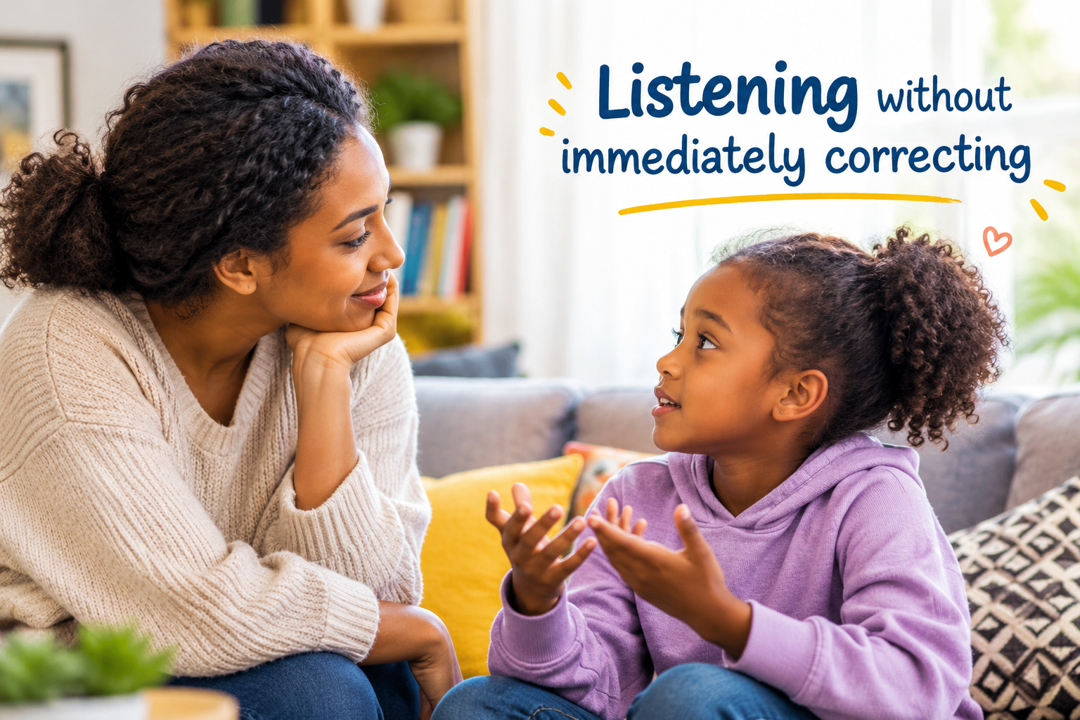 Listening without immediately correcting